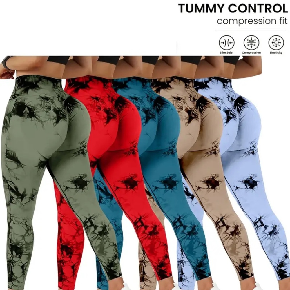 Callie Lives Miz MEDIUM Tie Dye Booty Lift Activewear GYM Squatting Leggings